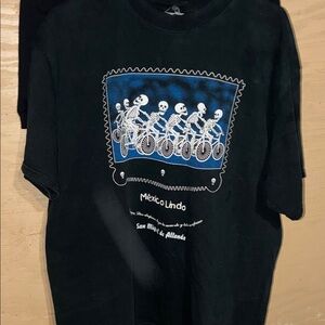 Men’s XL Mexico London Black Skeleton Graphic T-Shirt